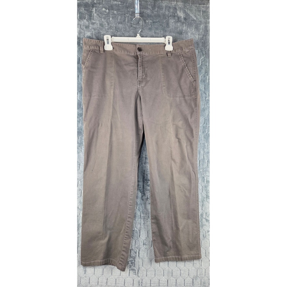 Talbots Signature Gray Straight Leg Cotton Stretch Pants‎ Womens 16P Petite